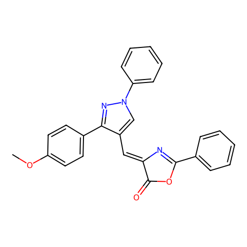 (Z)-4-((3-(4-methoxyphenyl)-1-phenyl-1H-pyrazol-4-yl)methylene)-2-phenyloxazol-5(4H)-one structure