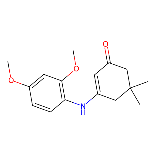 3-[(2,4-Dimethoxyphenyl)amino]-5,5-dimethylcyclohex-2-en-1-one structure