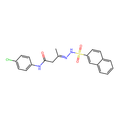 N-(4-chlorophenyl)-3-[(2-naphthylsulfonyl)hydrazono]butanamide structure