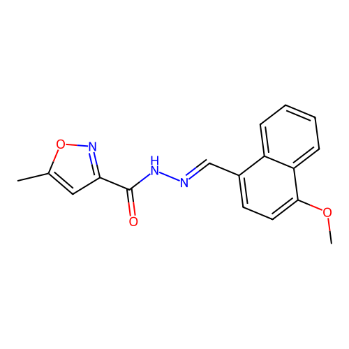 N'-[(4-methoxy-1-naphthyl)methylene]-5-methyl-3-isoxazolecarbohydrazide structure