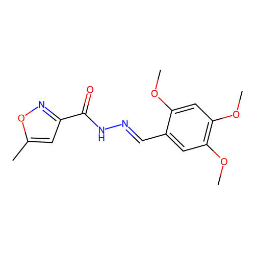 5-methyl-N'-(2,4,5-trimethoxybenzylidene)-3-isoxazolecarbohydrazide structure