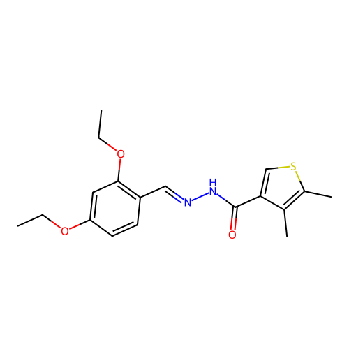 N'-(2,4-diethoxybenzylidene)-4,5-dimethyl-3-thiophenecarbohydrazide structure
