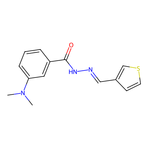 3-(dimethylamino)-N'-(3-thienylmethylene)benzohydrazide structure