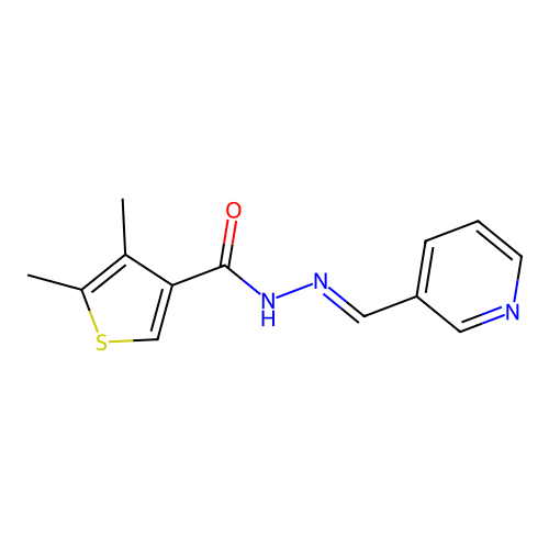 4,5-dimethyl-N-[(E)-pyridin-3-ylmethylideneamino]thiophene-3-carboxamide structure