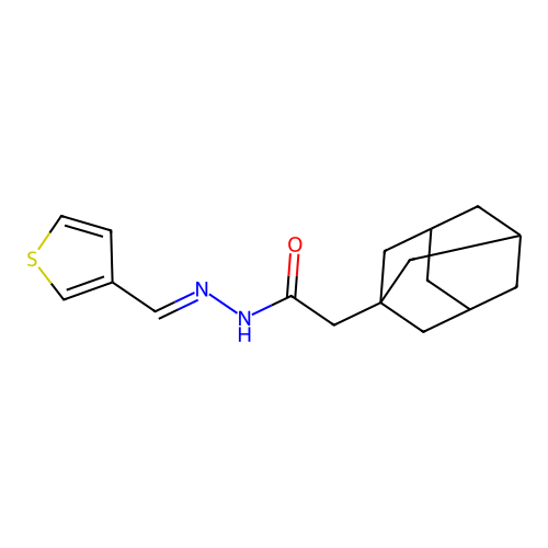 2-(1-adamantyl)-N-(thiophen-3-ylmethylideneamino)acetamide structure