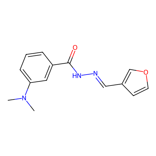 3-(dimethylamino)-N'-(3-furylmethylene)benzohydrazide structure