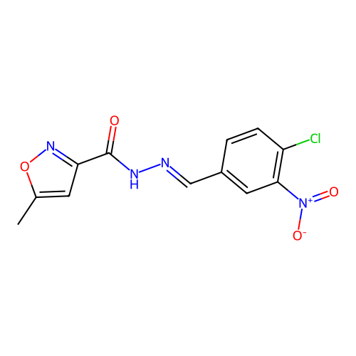 N'-{4-chloro-3-nitrobenzylidene}-5-methyl-3-isoxazolecarbohydrazide structure
