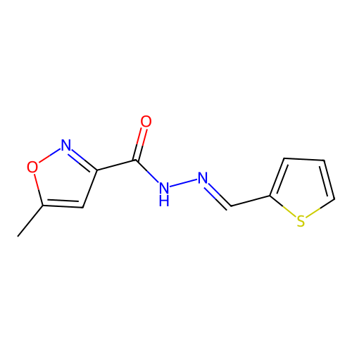 5-methyl-N'-(2-thienylmethylene)-3-isoxazolecarbohydrazide structure