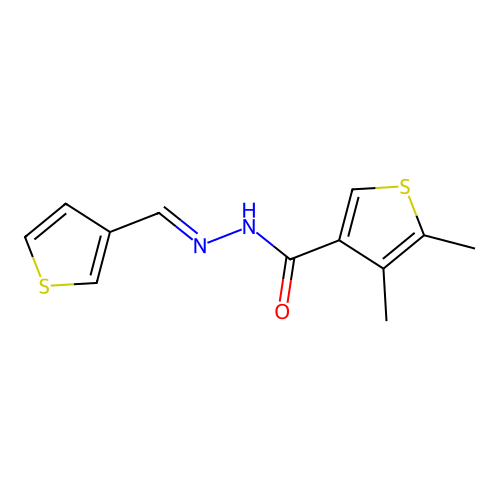 4,5-dimethyl-N'-(3-thienylmethylene)-3-thiophenecarbohydrazide structure