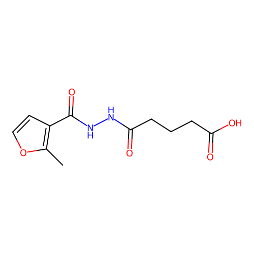 5-[2-(2-Methyl-3-furoyl)hydrazino]-5-oxopentanoic acid structure