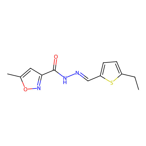 N'-[(5-ethyl-2-thienyl)methylene]-5-methyl-3-isoxazolecarbohydrazide structure