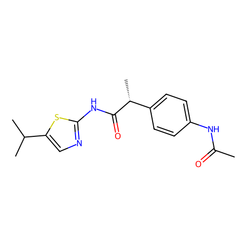 (2R)-2-(4-Acetamidophenyl)-N-[5-(propan-2-yl)-1,3-thiazol-2-yl]propanamide structure