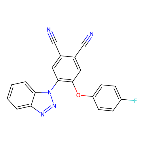 4-Benzotriazolyl-5-(4-fluorophenoxy)benzene-1,2-dicarbonitrile structure