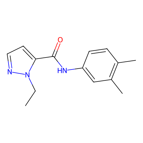 N-(3,4-dimethylphenyl)-1-ethyl-1H-pyrazole-5-carboxamide structure