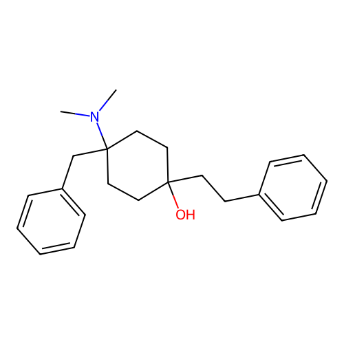 4-Benzyl-4-dimethylamino-1-phenethylcyclohexanol structure
