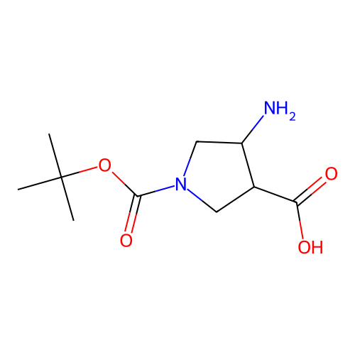 4-Amino-1-(tert-butoxycarbonyl)pyrrolidine-3-carboxylic acid structure