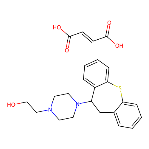 1-Piperazineethanol, 4-(10,11-dihydrodibenzo(b,f)thiepin-10-yl)-, maleate (1:1) structure