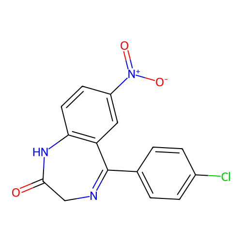 5-(4-Chlorophenyl)-7-nitro-2,3-dihydro-1H-1,4-benzodiazepin-2-one structure