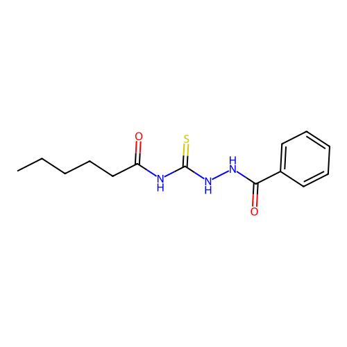 N-(benzamidocarbamothioyl)hexanamide structure