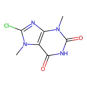 8-Chloro-3,7-dihydro-3,7-dimethyl-1H-purine-2,6-dione structure