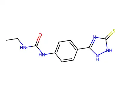 1H-1,2,4-Triazole-3-thiol, 5-(4-(3-ethylureido)phenyl)- structure