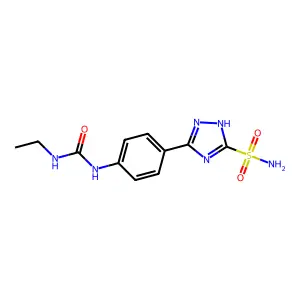 1H-1,2,4-Triazole-3-sulfonamide, 5-(4-(3-ethylureido)phenyl)- structure