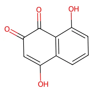 2,8-Dihydroxy-1,4-naphthoquinone structure