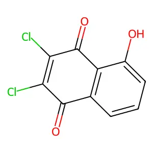 5-Hydroxy-2,3-dichloro-1,4-naphthoquinone structure