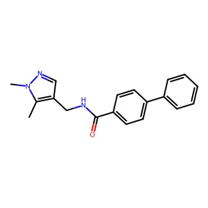 N-[(1,5-dimethyl-1H-pyrazol-4-yl)methyl]biphenyl-4-carboxamide structure