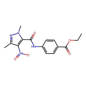 Ethyl 4-[(2,5-dimethyl-4-nitropyrazole-3-carbonyl)amino]benzoate structure