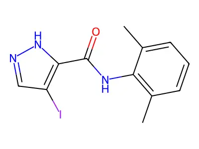 N-(2,6-dimethylphenyl)-4-iodo-1H-pyrazole-3-carboxamide structure
