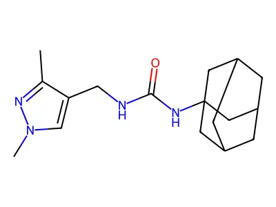 1-(1-Adamantyl)-3-[(1,3-dimethylpyrazol-4-yl)methyl]urea structure