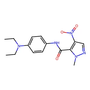 N-[4-(diethylamino)phenyl]-1-methyl-4-nitro-1H-pyrazole-5-carboxamide structure