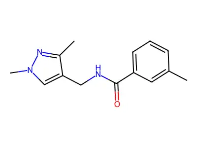 N-[(1,3-dimethyl-1H-pyrazol-4-yl)methyl]-3-methylbenzamide structure