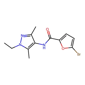 5-bromo-N-(1-ethyl-3,5-dimethylpyrazol-4-yl)furan-2-carboxamide structure