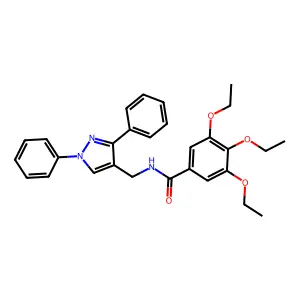 N-[(1,3-diphenylpyrazol-4-yl)methyl]-3,4,5-triethoxybenzamide structure