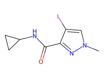 N-cyclopropyl-4-iodo-1-methylpyrazole-3-carboxamide structure