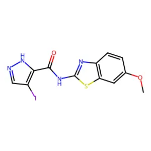 4-iodo-N-(6-methoxy-1,3-benzothiazol-2-yl)-1H-pyrazole-3-carboxamide structure