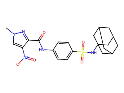 N-[4-(1-adamantylsulfamoyl)phenyl]-1-methyl-4-nitropyrazole-3-carboxamide structure