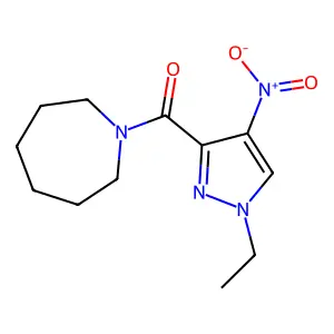 Azepan-1-yl-(1-ethyl-4-nitropyrazol-3-yl)methanone structure