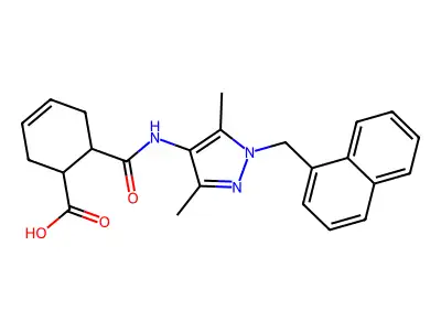 6-[[3,5-dimethyl-1-(naphthalen-1-ylmethyl)pyrazol-4-yl]carbamoyl]cyclohex-3-ene-1-carboxylic Acid structure