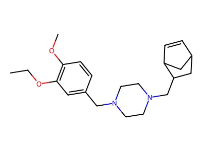1-(Bicyclo[2.2.1]hept-5-en-2-ylmethyl)-4-(3-ethoxy-4-methoxybenzyl)piperazine structure