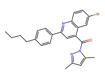 [6-Bromo-2-(4-butylphenyl)quinolin-4-yl]-(3,5-dimethylpyrazol-1-yl)methanone structure