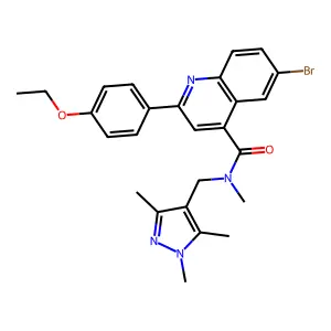 6-bromo-2-(4-ethoxyphenyl)-N-methyl-N-[(1,3,5-trimethylpyrazol-4-yl)methyl]quinoline-4-carboxamide structure