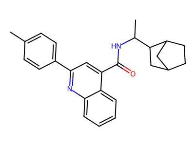 N-(1-bicyclo[2.2.1]hept-2-ylethyl)-2-(4-methylphenyl)-4-quinolinecarboxamide structure