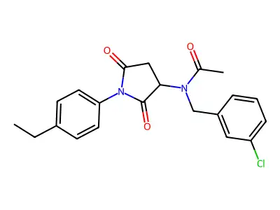 N-[(3-chlorophenyl)methyl]-N-[1-(4-ethylphenyl)-2,5-dioxopyrrolidin-3-yl]acetamide structure