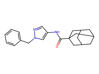 N-(1-benzylpyrazol-4-yl)adamantane-1-carboxamide structure