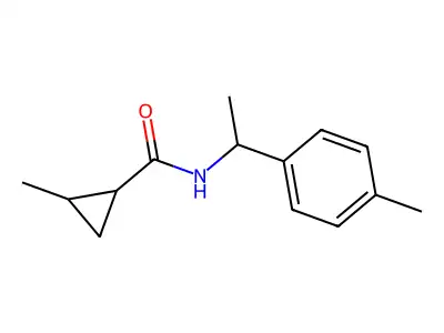 2-methyl-N-[1-(4-methylphenyl)ethyl]cyclopropanecarboxamide structure