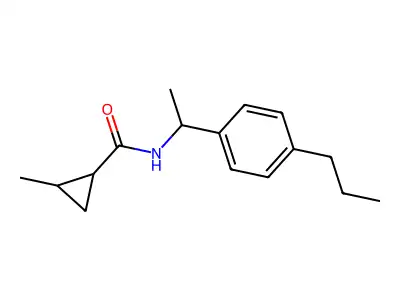 2-methyl-N-[1-(4-propylphenyl)ethyl]cyclopropanecarboxamide structure