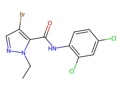 4-Bromo-N-(2,4-dichlorophenyl)-1-ethyl-1H-pyrazole-5-carboxamide structure